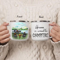 Personalized Camping Enamel Mug/Coffee Mug - 3 Aults With Pet - Best Gift For Camping Lover - Life Is Better Around The Camfire