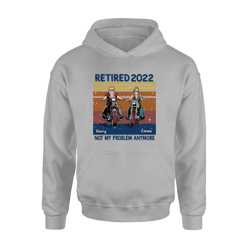 Custom Personalized Motorcycle Retired Shirt - Retired Gift Idea For Biker - Retired Not My Problem Anymore