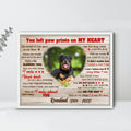 Custom Photo Dog Poster - Memorial Passing Gift For Dog Lover - You Left Paw Prints On My Heart
