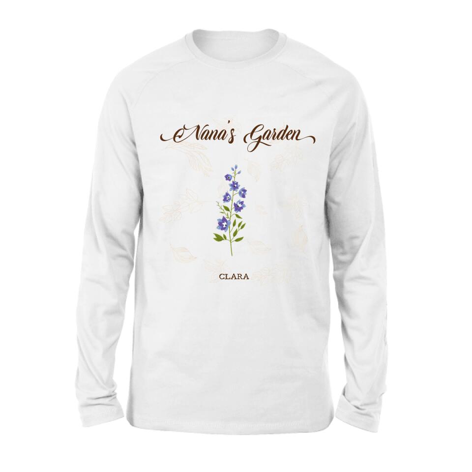 Personalized Nana's Garden Shirt/Pullover Hoodie - Gift Idea For Grandma With Up to 9 Grandkids