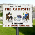 Personalized Friend Camping Metal Sign - Up to 4 People - Gift Idea For Friend/Camping Lover - Welcome To The Campsite