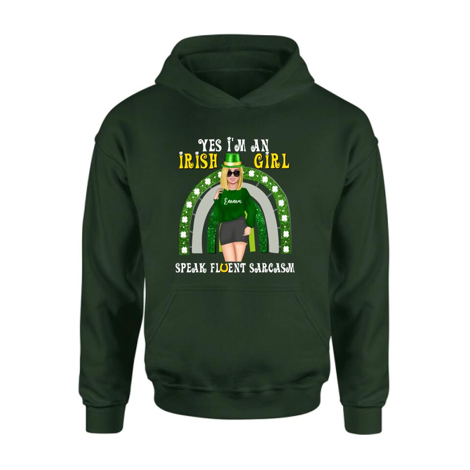 Personalized Irish Girl Unisex T-shirt/Sweatshirt/Hoodie - Gift Idea For St Patrick's Day - I'm An Irish Girl