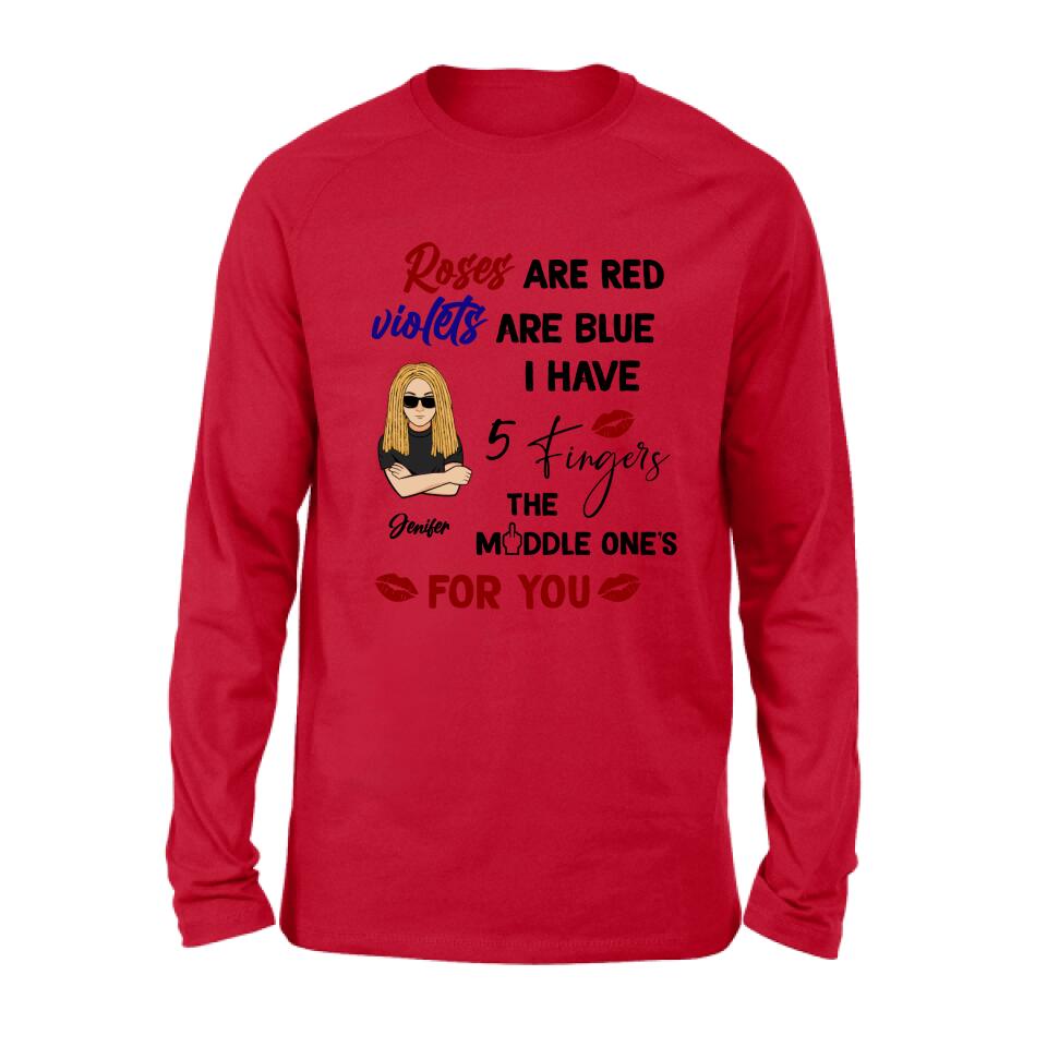 Personalized Unisex T-shirt/Sweatshirt/Long Sleeve/Hoodie - Gift Idea For Birthday - Roses Are Red, Violets Are Blue