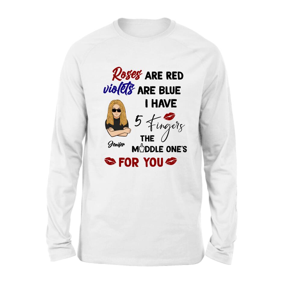 Personalized Unisex T-shirt/Sweatshirt/Long Sleeve/Hoodie - Gift Idea For Birthday - Roses Are Red, Violets Are Blue