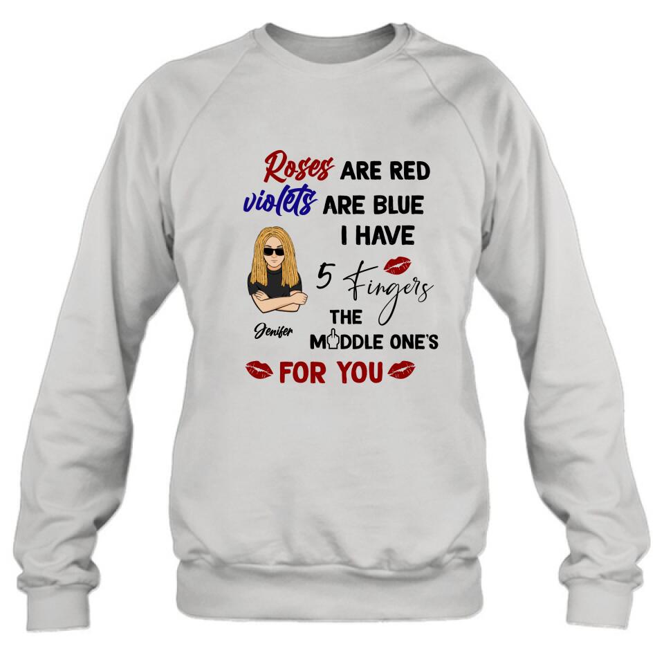 Personalized Unisex T-shirt/Sweatshirt/Long Sleeve/Hoodie - Gift Idea For Birthday - Roses Are Red, Violets Are Blue
