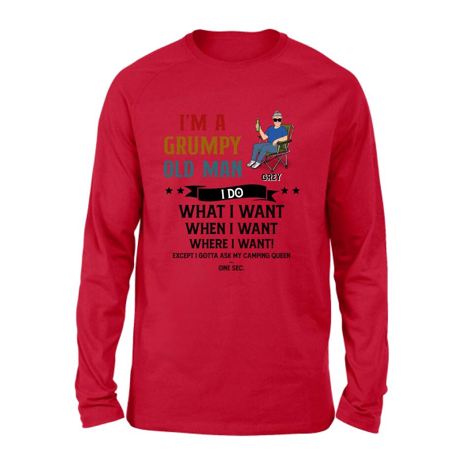 Personalized Grumpy Old Man Camping Shirt/Pullover Hoodie - Gift Idea For Camping Lover - I'm A Grumpy Old Man