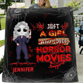 Personalized Watch Enough Murder Shows Fleece Throw Blanket/Quilt - Gift For Girls - Just A Girl Who Loves Horror Movies