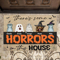 Personalized Halloween Doormat - Gift Idea For Halloween/Pet Lover with up to 5 Pets - There's Some Horrors In This House