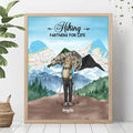 Personalized Hiking Poster - Adult/Couple/Parents With Up to 3 Kids - Gift Idea For Hiking Lover - Hiking Partners For Life