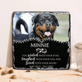Personalized Memorial Photo Square Lithograph - Memorial Gift Idea For Pet Lovers - You Smiled With Your Eyes Laughed With Your Tail And Loved With Your Heart