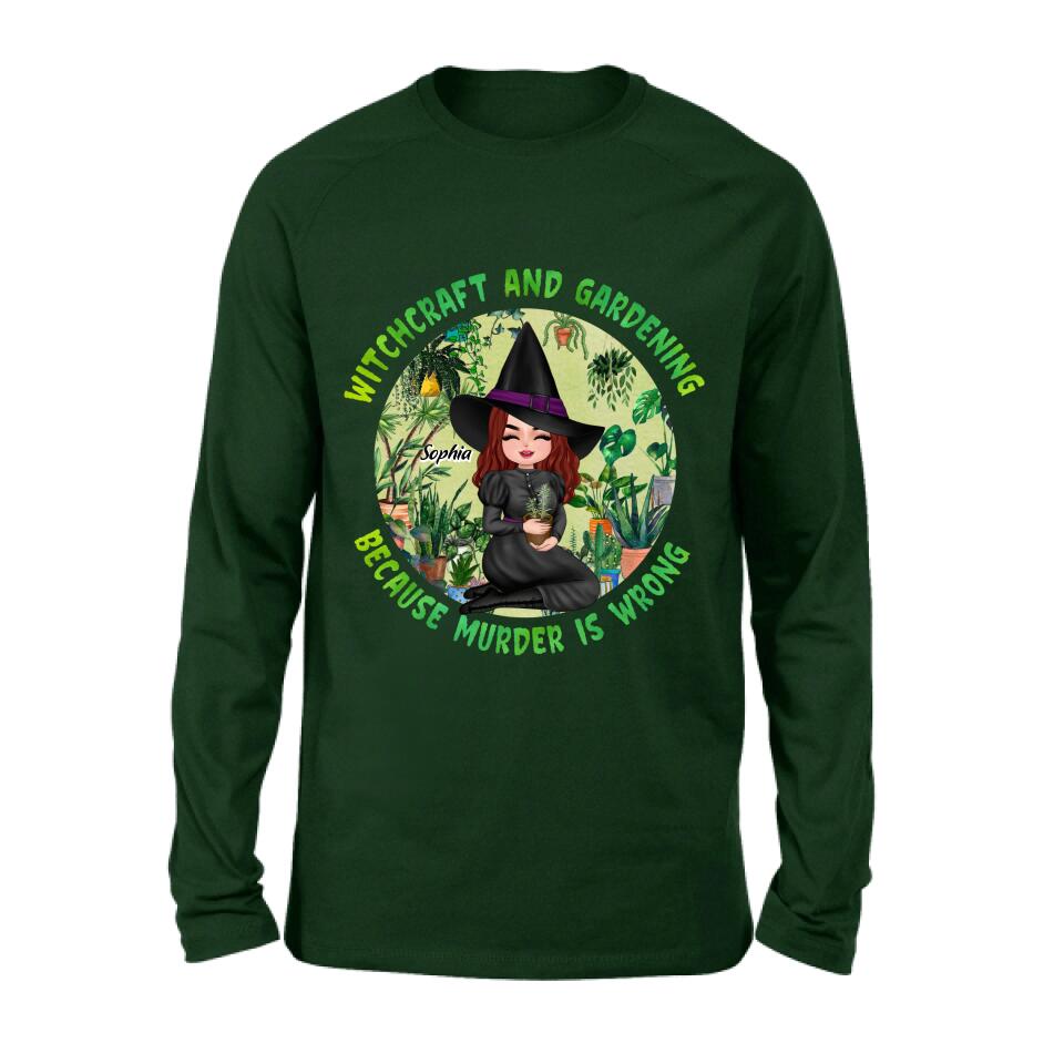 Personalized Witchcraft And Gardening Shirt/Hoodie - Gift Idea For Halloween - Witchcraft And Gardening Because Murder Is Wrong