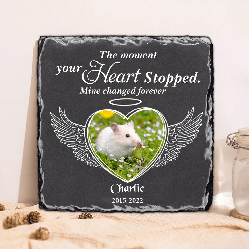 Personalized Memorial Mouse Square Lithograph - Gift Idea For Mouse Lovers - The Moment Your Heart Stopped Mine Changed Forever