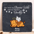 Personalized Memorial Pet Square Lithograph - Memorial Gift Idea For Dog/Cat Lover - You Were My Favorite Hello And My Hardest Goodbye