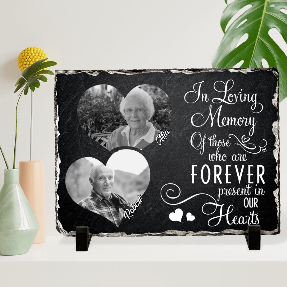 Personalized Memorial Horizontal Lithograph - Custom Mom/Dad Photo - In Loving Memory Of Those Who Are Forever Present In Our Hearts