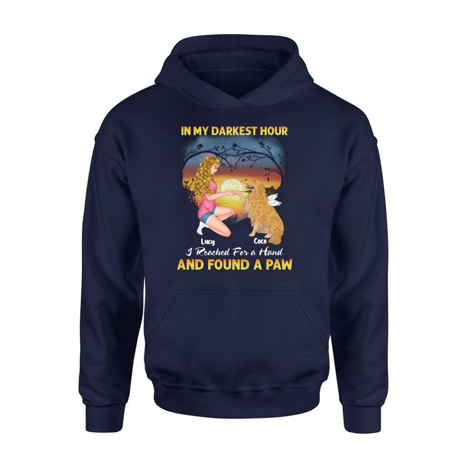 Personalized Dog Mom Shirt - Gift Idea For Dog Lovers - In My Darkest Hour I Reached For A Hand And Found A Paw