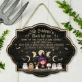 Personalized Halloween Cat Mom Wooden Sign - Up to 6 Cats - Halloween Gift For Cat Lovers/Wiccan Decor/Pagan Decor - Old Salem's Black Hat Inn Home of The Black Flame Candle est.1692