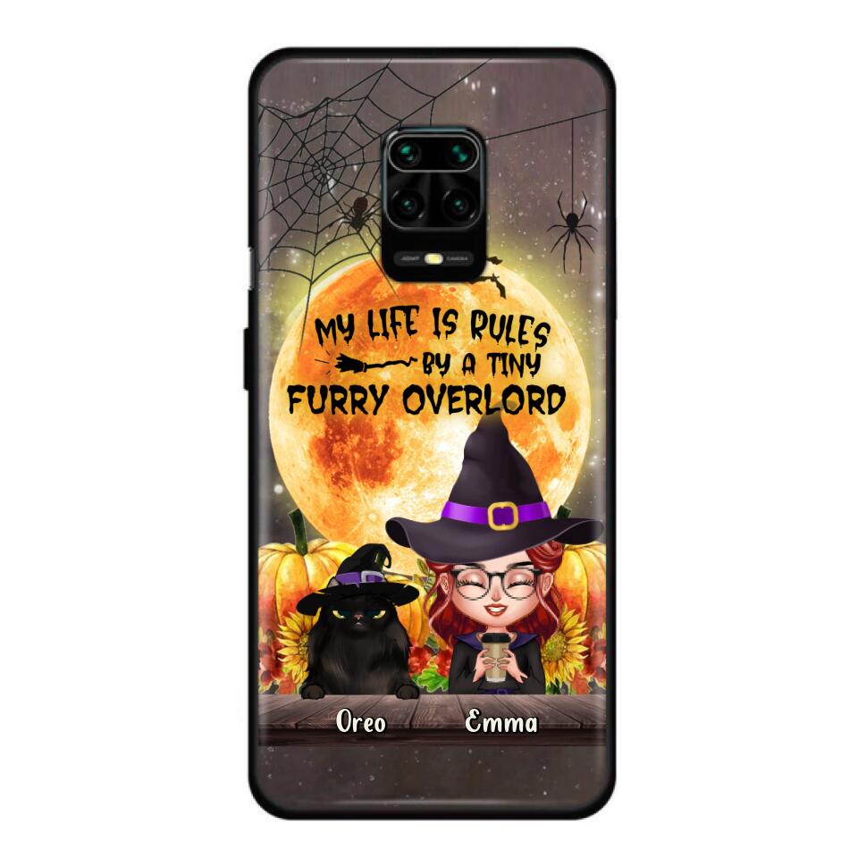Personalized Cat Witch Phone Case - Up to 5 Cats - Halloween Gift Idea For Cat Lovers - My Life Is Ruled By A Tiny Furry Overlord - Case For Xiaomi, Oppo And Huawei