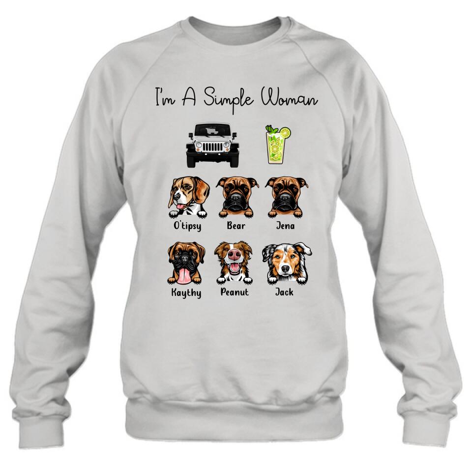 Personalized T-Shirt - Gift For Dog Dad/Mom, Dog Lover,Drinks,Off-Road - I Am A Simple Man/Woman