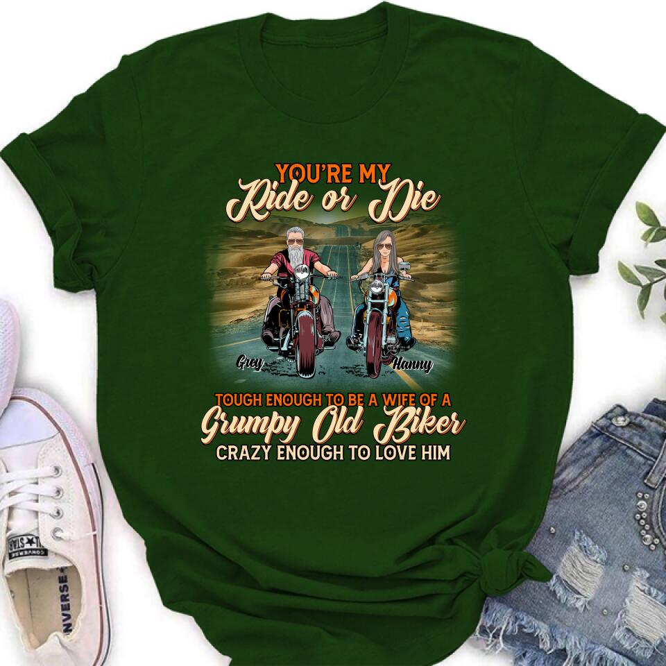 Personalized Couple Biker Shirt/Pullover Hoodie - Gift Idea For Couple/Biker - You're My Ride Or Die
