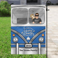 Personalized Happy Campers Flag Sign - Up to 3 Kids And 3 Pets - Camping Gift For Family Members, Campers/Dog/Cat Lover