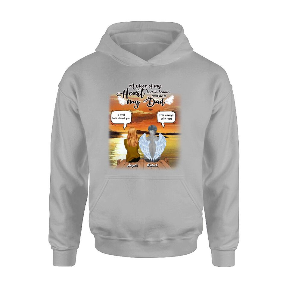 Personalized Memorial Dad Shirt - Gift Idea For Father's Day - My Dad Was So Amazing God Made Him An Angel