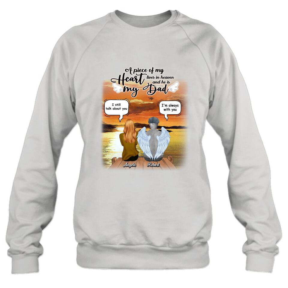 Personalized Memorial Dad Shirt - Gift Idea For Father's Day - My Dad Was So Amazing God Made Him An Angel