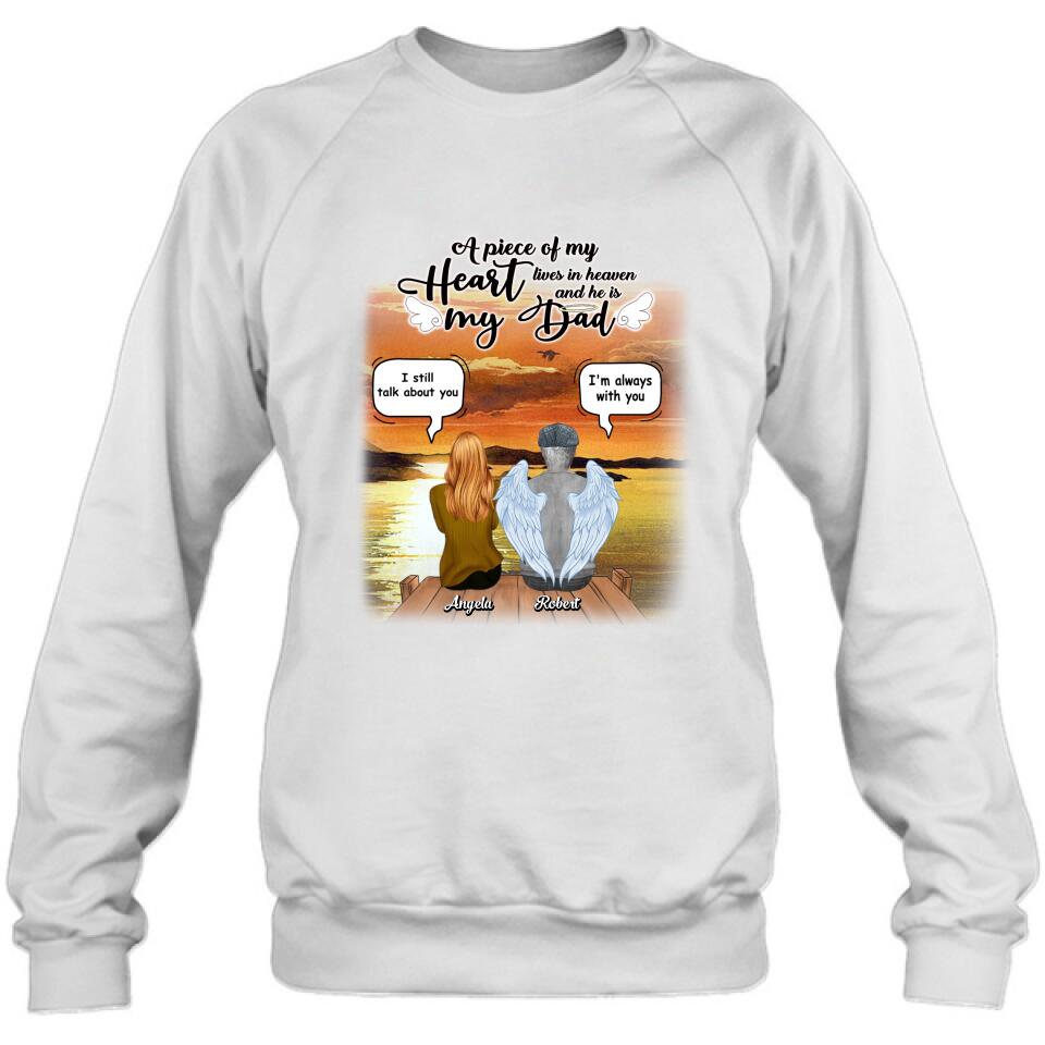 Personalized Memorial Dad Shirt - Gift Idea For Father's Day - My Dad Was So Amazing God Made Him An Angel