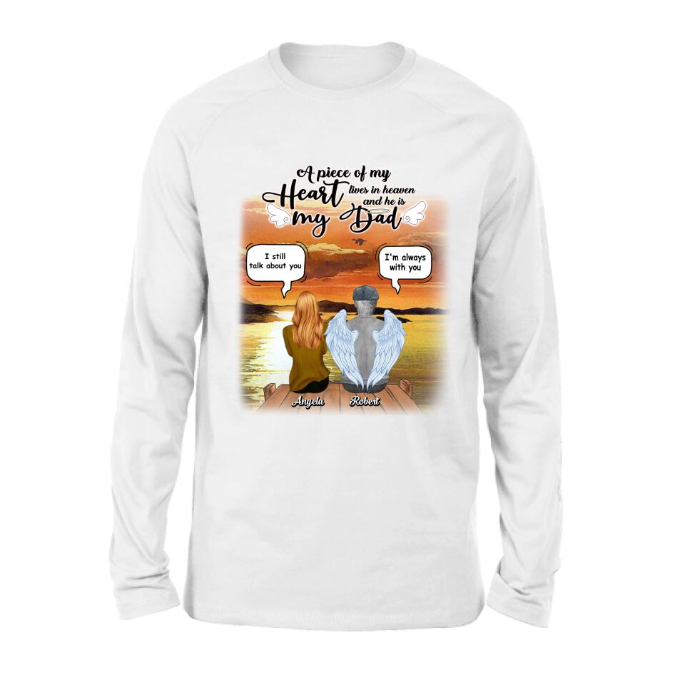 Personalized Memorial Dad Shirt - Gift Idea For Father's Day - My Dad Was So Amazing God Made Him An Angel