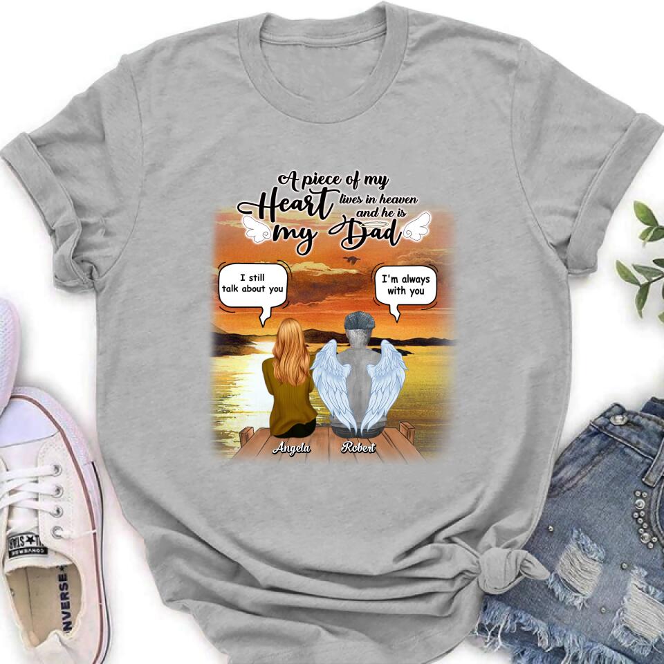 Personalized Memorial Dad Shirt - Gift Idea For Father's Day - My Dad Was So Amazing God Made Him An Angel