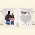 Personalized Perfect Heart Couple Coffee Mug - Valentine's Day Gift Idea For Couple