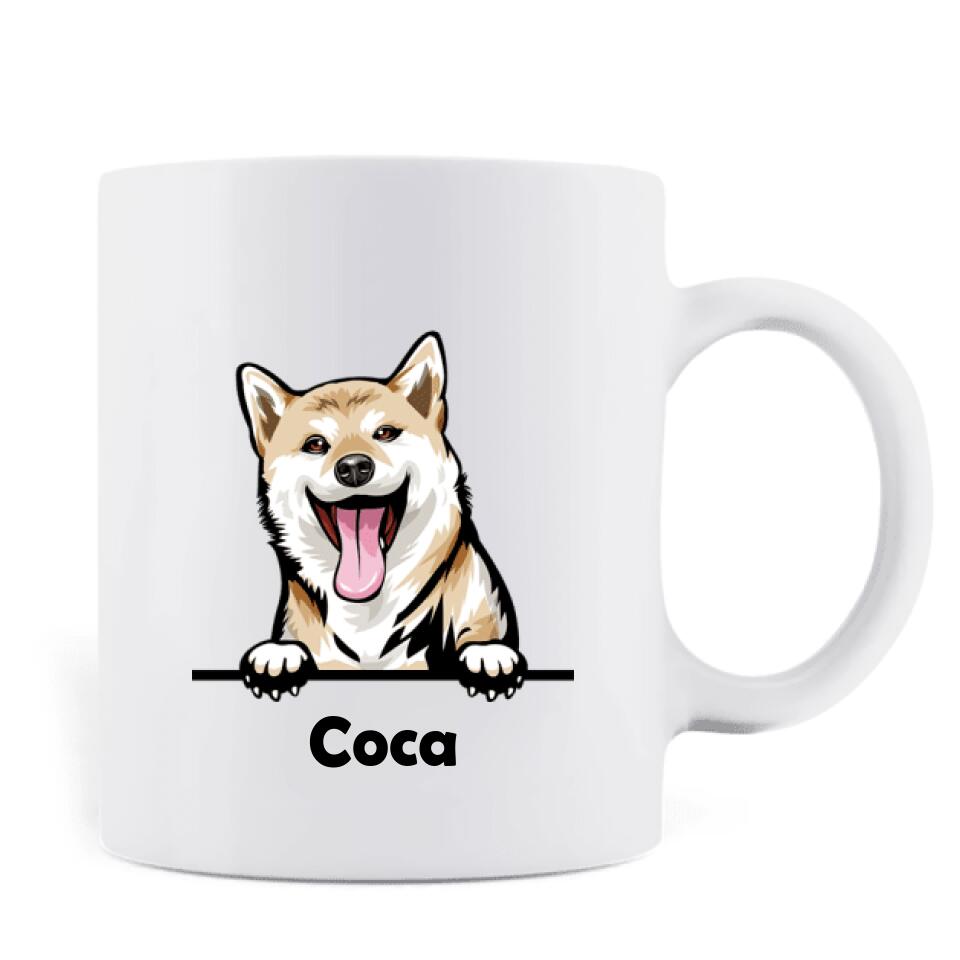 Personalized Coffee Mug - Gift for Couples, Dog Lovers - Up to 5 Dogs - Thanks for loving me almost as much as the dog