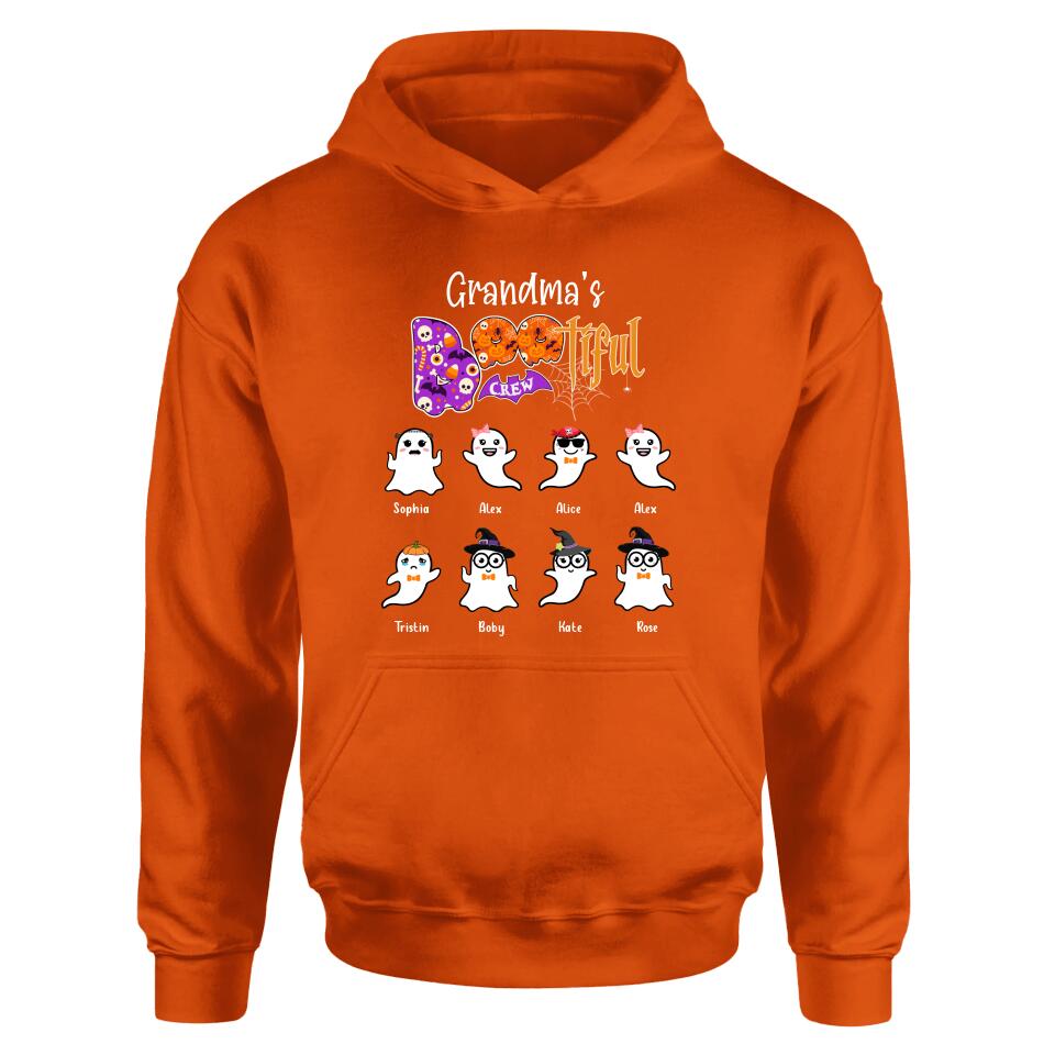 Personalized Grandma T-shirt - Gift For Grandmother With Up to 8 Kids - Grandma's Bootiful Crew