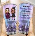 Personalized Besties Witches Irregular Tumbler - Halloween Gift For Friends - We're Not Sugar & Spice