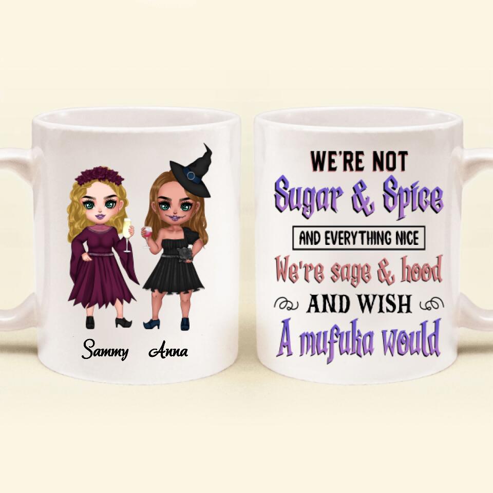 Personalized Besties Witches Mug - Halloween Gift For Friends - We're Not Sugar & Spice