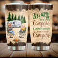 Personalized Retired 2021/2022 Camping Tumbler - Man/ Woman/ Couple - Retired 2021/2022 Gift Idea For Camping Lover - Let's Sit By The Campfire And Watch People Park Their Campers