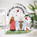 Personalized Memorial Family Crystal Heart -  Memorial Gift Idea For Family Member With Up to 4 People - Bis Wir Uns Wiedersehen Ich Vermisse Dich