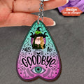 Personalized Witch Wooden Keychain - Gift Idea For Halloween/Wicca Decor/Pagan Decor - Yes No Goodbye
