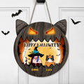 Personalized Halloween Wooden Sign - Gift Idea For Halloween/Pet Lover with up to 4 Pets - Happy Halloween