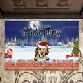 Personalized Dog In Chimney Doormat - Up to 6 Dogs - Christmas Gift For Dog Lover - Here Comes Santa Paws - K6SJV1