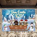 Personalized Leave Presents Doormat - Up to 4 Dogs - Christmas Gift For Dog Lover - Dear Santa Don't Forget The Cat