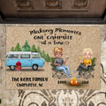 Custom Personalized Camping Chibi Doormat - Man/ Woman/ Couple - Gift Idea For Camping Lover - Making Memories One Campsite At A Time
