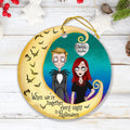 Personalized Halloween Couple With Moon Circle Ornament - Gift Idea For Halloween/Couple - When We're Together Every Night Is Halloween