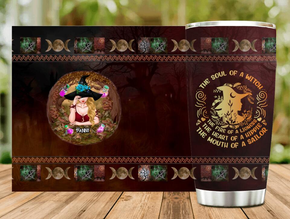 Custom Personalized Witch Tumbler - Halloween Gift Idea For Friends - The Soul Of A Witch