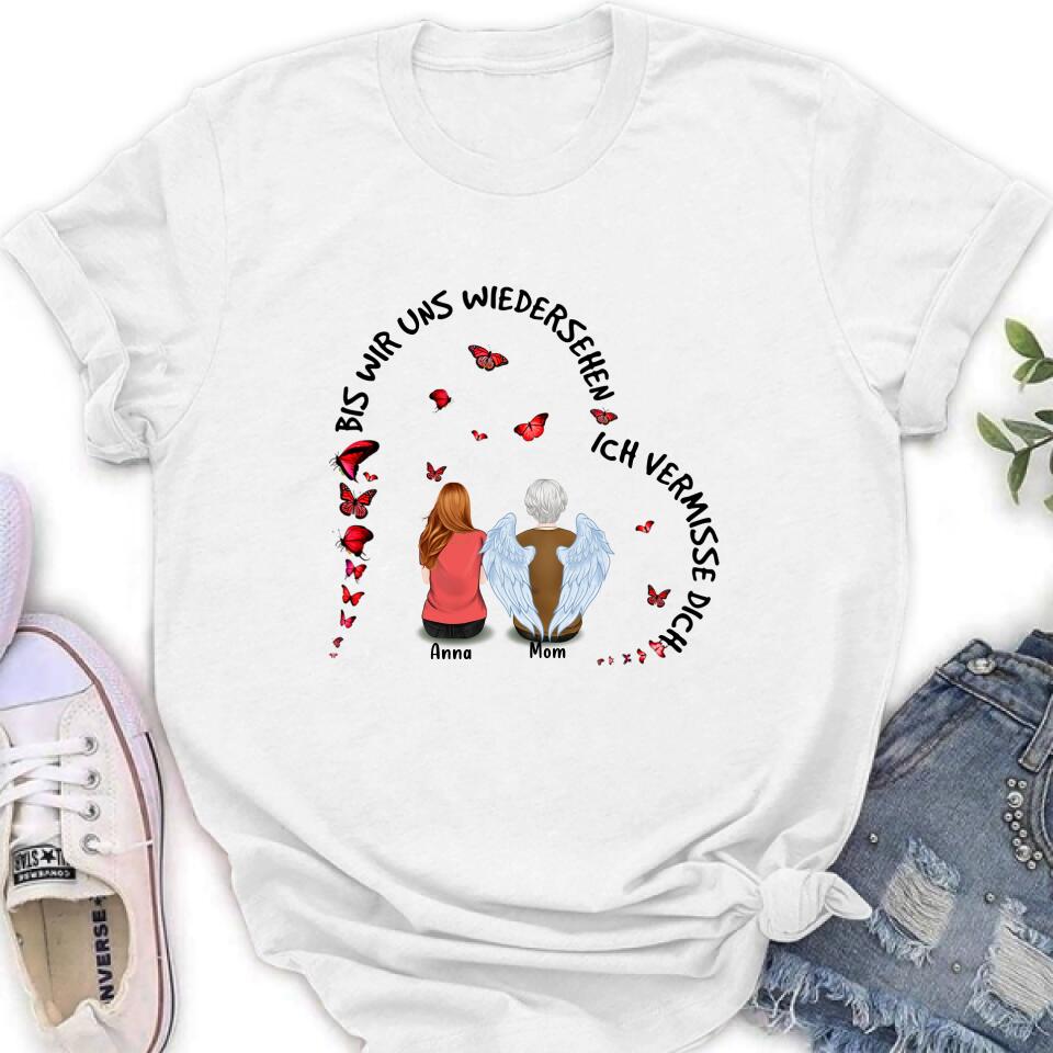Personalized Memorial Family Shirt/Hoodie - Up to 4 People - Memorial Gift Idea For Family - Germany Quotes - Bis Wir Uns Wiedersehen