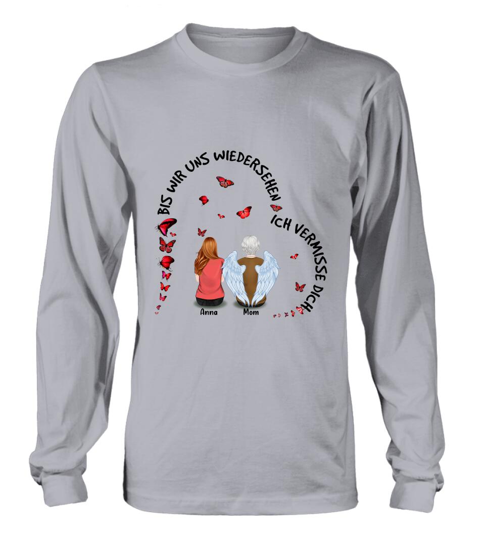 Personalized Memorial Family Shirt/Hoodie - Up to 4 People - Memorial Gift Idea For Family - Germany Quotes - Bis Wir Uns Wiedersehen