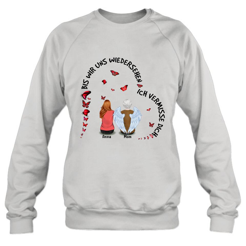 Personalized Memorial Family Shirt/Hoodie - Up to 4 People - Memorial Gift Idea For Family - Germany Quotes - Bis Wir Uns Wiedersehen