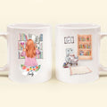 Personalized Reading Pet Mom Mug - Up to 5 Pets - Best Gift For Dog/Cat Lovers