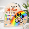 Personalized Memorial Photo Acrylic Plaque-  Up to 3 Photos - Memorial Gift Idea For Christmas/Loss Of Dogs - A Piece Of My Heart Is At The Rainbow Bridge