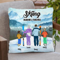Personalized Skiing Pillow Cover - Gift idea for the whole family, skiing lovers - Skiing Buddies Forever