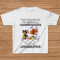 Personalized Dino Kid T-shirt - Halloween Gift Idea For Kid From Grandma - Grandma With Up to 6 Kids - Don't Mess With Grandmasaurus, You'll Get Jurasskicked